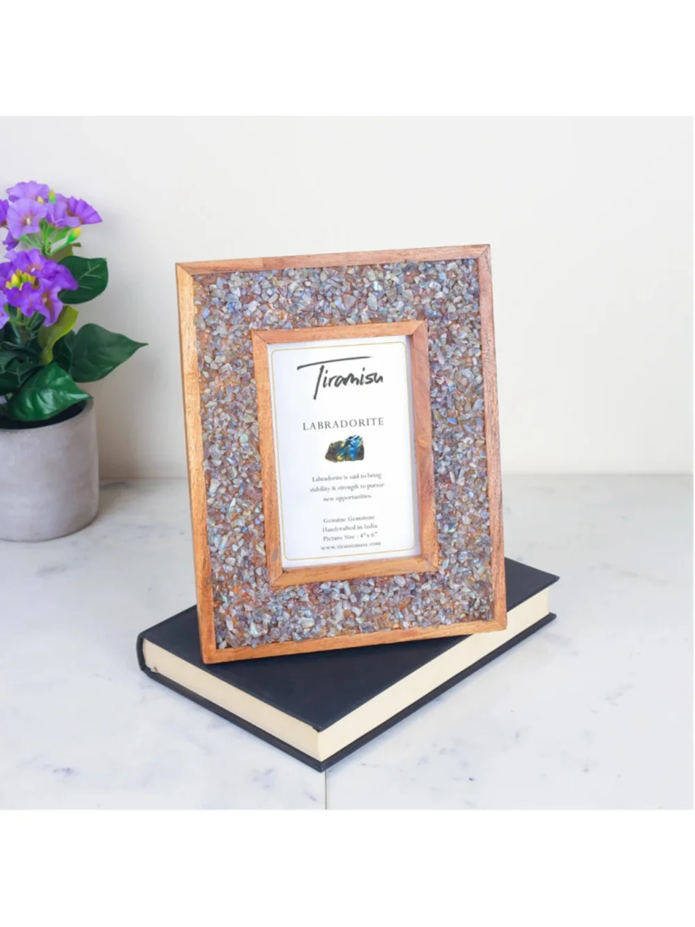 Tiramisu Seascape Labradorite Gemstone Picture Frame 4x6